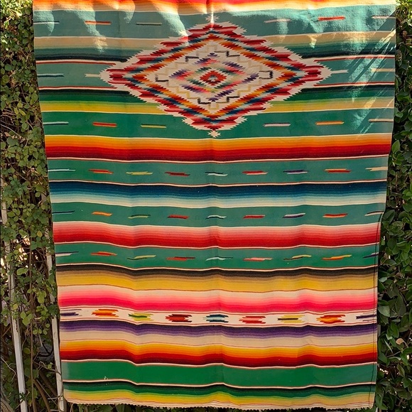 Vintage Mexican Serape Saltillo - Picture 1 of 3